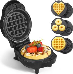 Mini Waffles Maker with 6 Removable Plates