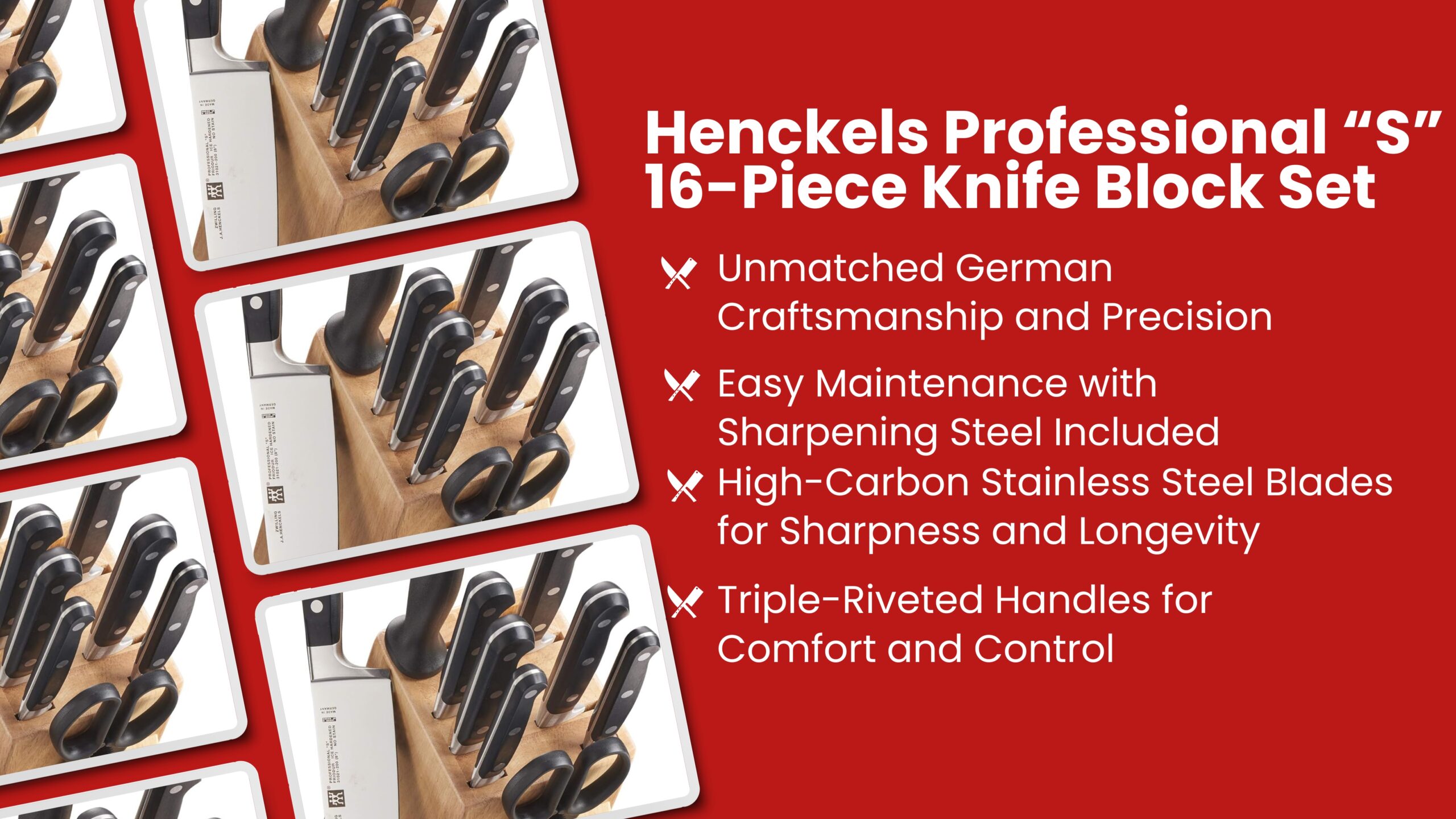 Henckels Professional Knife Block Set
 features